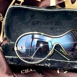 Authenticated ~ Chanel Mirrored Shields ~ Sunglasses